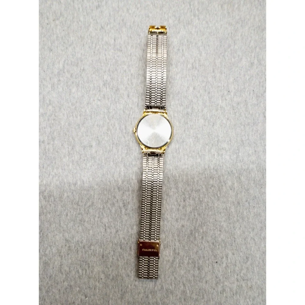 Vtg Miyoko‎ Minimalist Gold Watch 1980's 31mm Round Case Mens